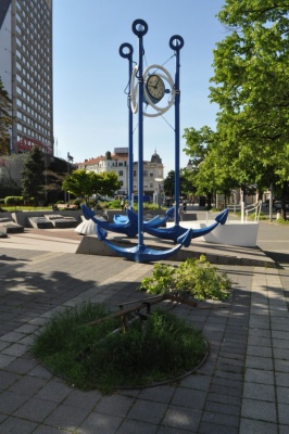 Installed bronze plastic, which tells the tourists in Burgas the history of the Clock