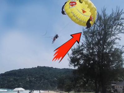 Tourists "landed" on a tree after falling with a parasail near Sozopol
